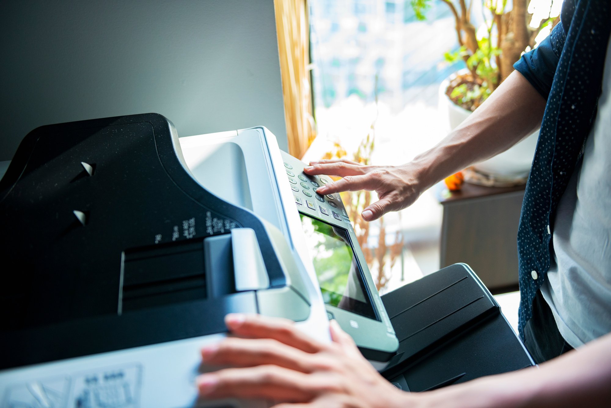 Man using printer