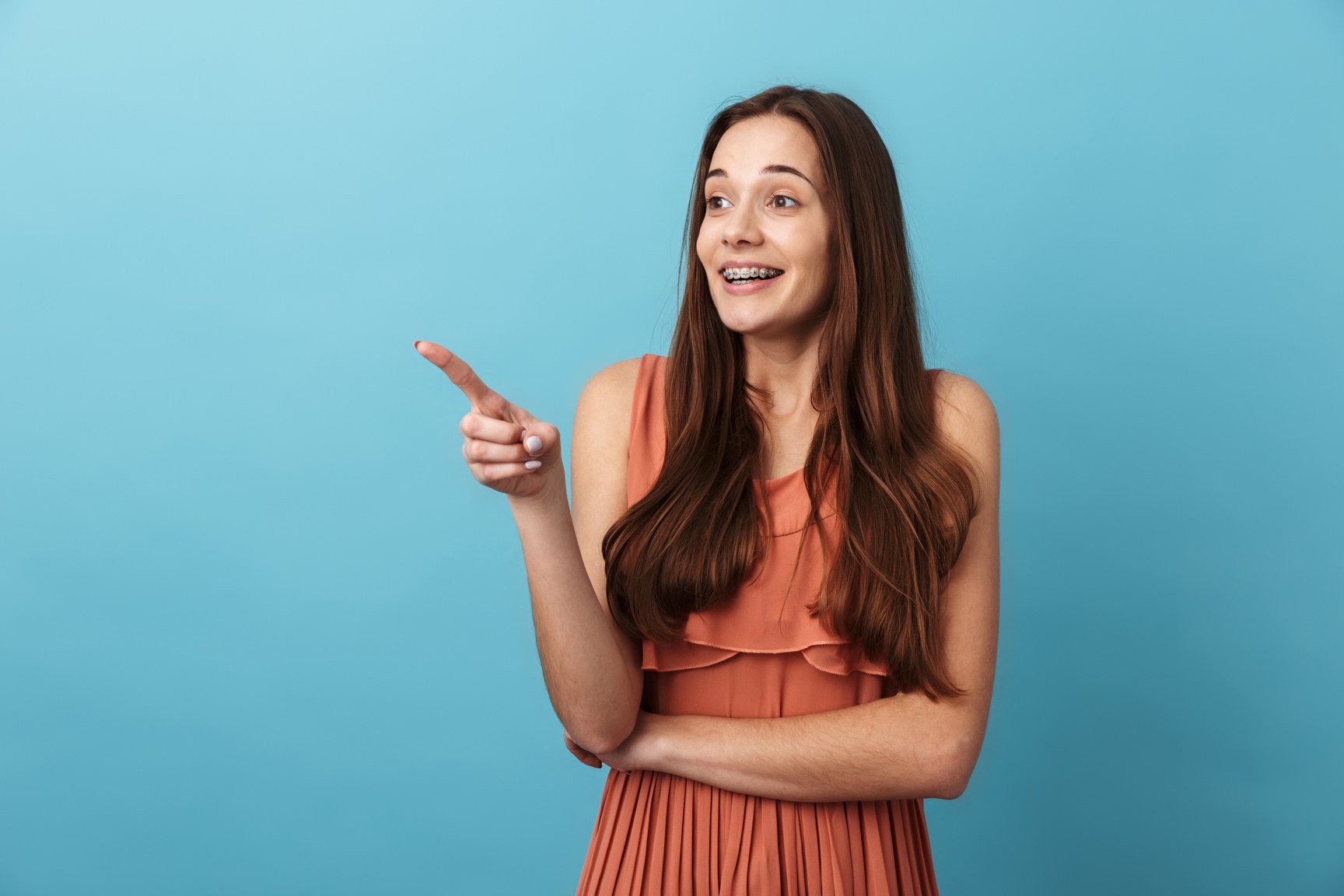 Girl Pointing Portrait